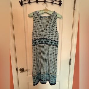 Chic Sleeveless Geometric Midi Dress